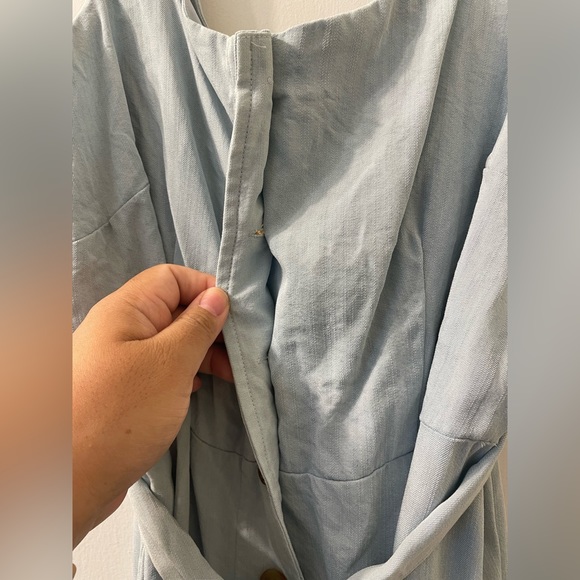 Eva Mendes Light Denim Midi Dress Small - Picture 7 of 12